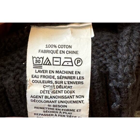 L.L. Bean Mens Double Black 1/4 zip mock neck Sweater, XL; 100% Cotton - Picture 5 of 11